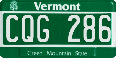 VT license plate CQG286