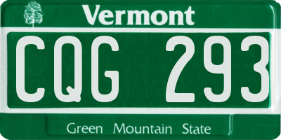 VT license plate CQG293