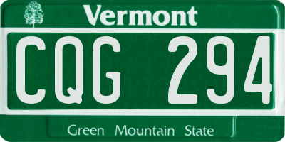 VT license plate CQG294