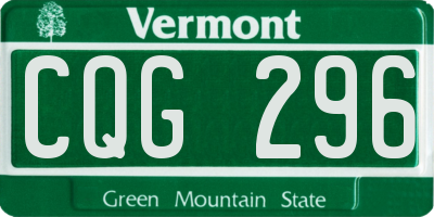 VT license plate CQG296
