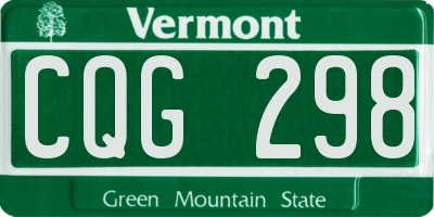 VT license plate CQG298
