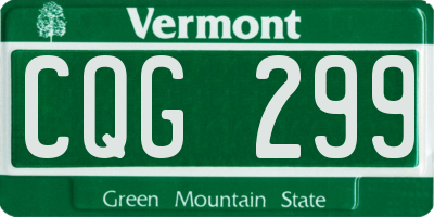 VT license plate CQG299