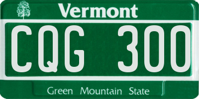 VT license plate CQG300