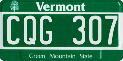 VT license plate CQG307