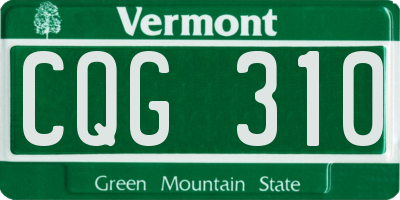 VT license plate CQG310