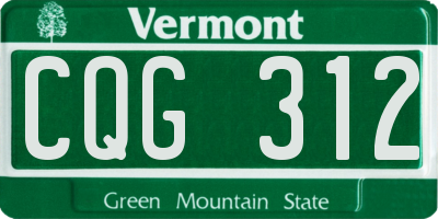 VT license plate CQG312
