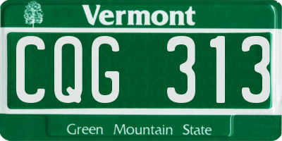 VT license plate CQG313