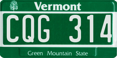VT license plate CQG314