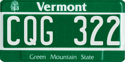 VT license plate CQG322