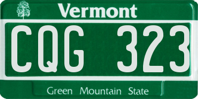 VT license plate CQG323