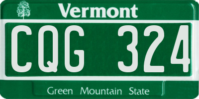 VT license plate CQG324