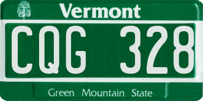 VT license plate CQG328