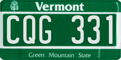 VT license plate CQG331