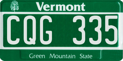 VT license plate CQG335