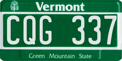 VT license plate CQG337