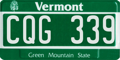 VT license plate CQG339