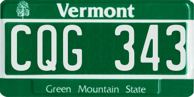 VT license plate CQG343