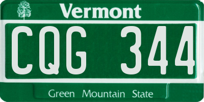 VT license plate CQG344