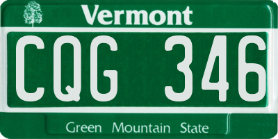 VT license plate CQG346