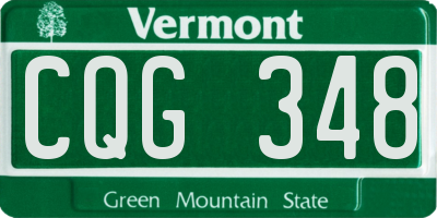 VT license plate CQG348