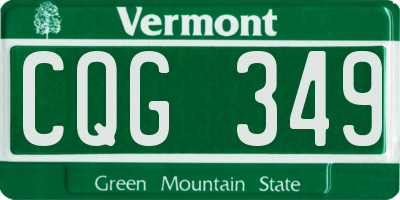 VT license plate CQG349