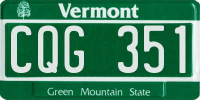 VT license plate CQG351