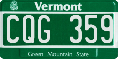 VT license plate CQG359