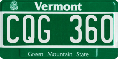 VT license plate CQG360