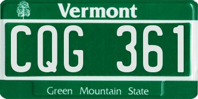 VT license plate CQG361