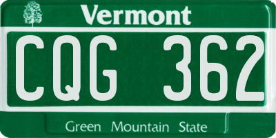 VT license plate CQG362