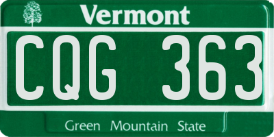 VT license plate CQG363