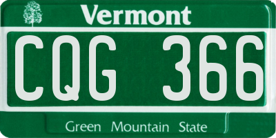 VT license plate CQG366