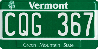 VT license plate CQG367