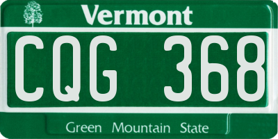 VT license plate CQG368