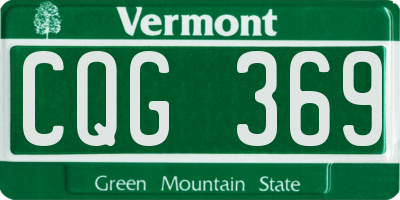 VT license plate CQG369