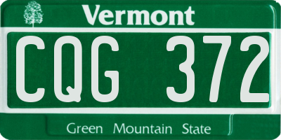 VT license plate CQG372