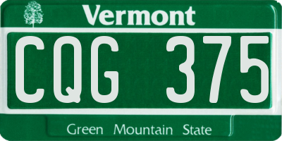 VT license plate CQG375