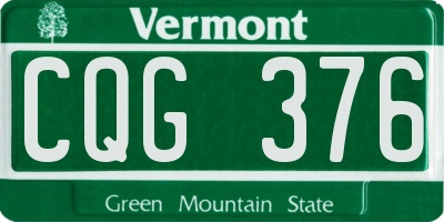 VT license plate CQG376