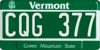 VT license plate CQG377
