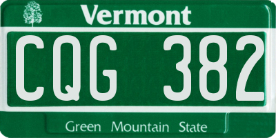 VT license plate CQG382