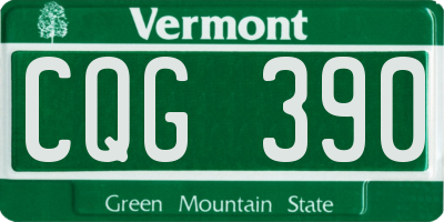 VT license plate CQG390