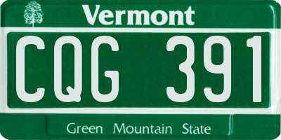 VT license plate CQG391