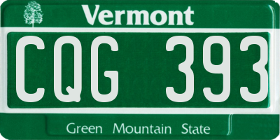 VT license plate CQG393