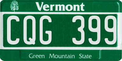 VT license plate CQG399