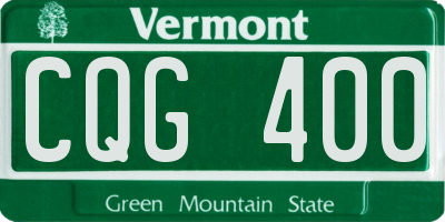 VT license plate CQG400