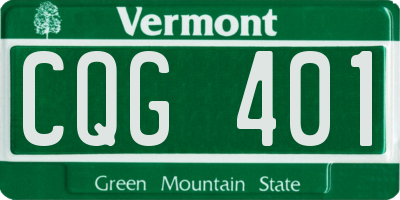 VT license plate CQG401