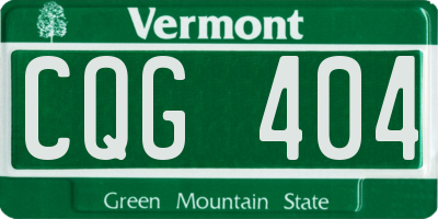 VT license plate CQG404