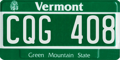VT license plate CQG408