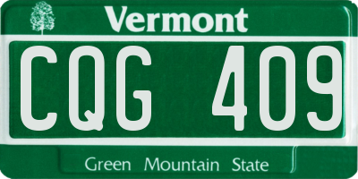 VT license plate CQG409