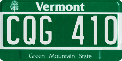 VT license plate CQG410